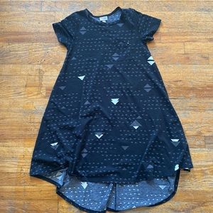 Lularoe XXS Carly Dress gray and white triangle design